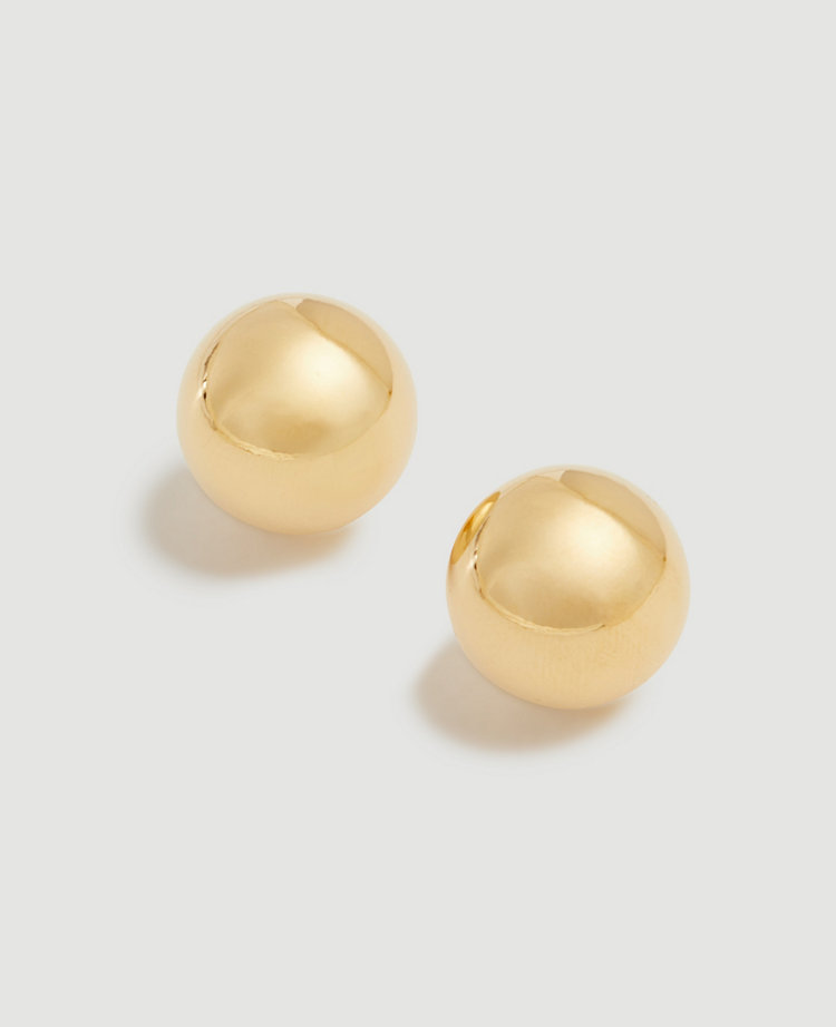Gold Metal Ball Stud Earrings