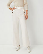 Button Pocket High Rise Trouser Jeans In Creamy Cloud carousel Product Image 1
