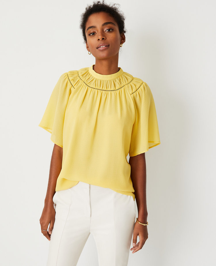 ann taylor yellow blouse