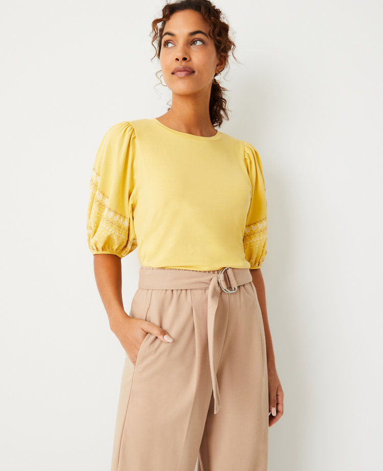 ann taylor yellow blouse