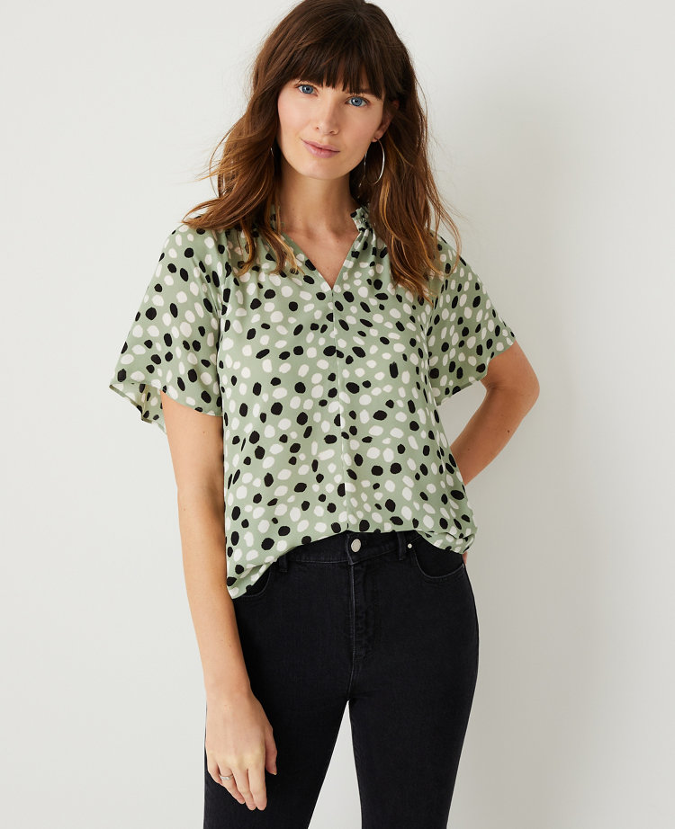 Mixed Media Animal Print Top