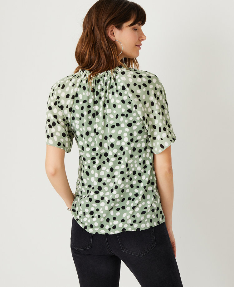 Mixed Media Animal Print Top