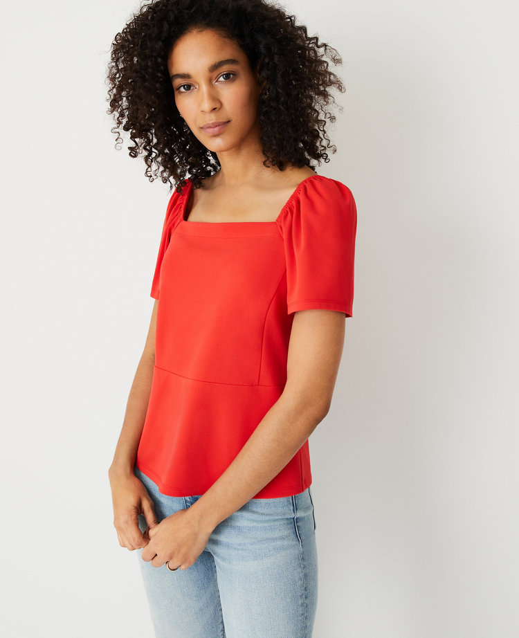 square neck peplum top