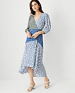 Floral Wrap Flare Dress carousel Product Image 1