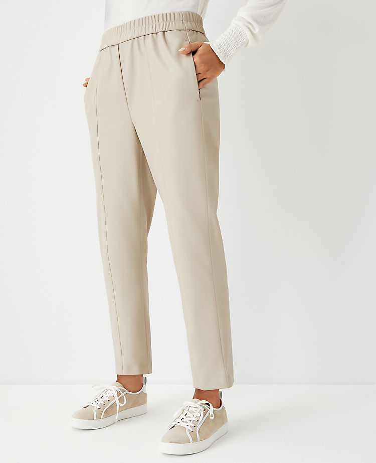 The Faux Leather Pull On Ankle Pant