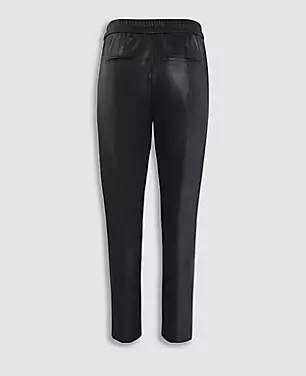 The Petite Faux Leather Pull On Ankle Pant carousel Product Image 3