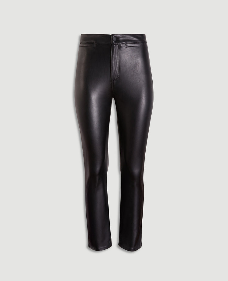 petite black leather jeans