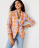 The Hutton Blazer in Gingham carousel Product Image 1