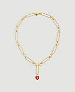 Enamel Heart Lock Necklace carousel Product Image 1