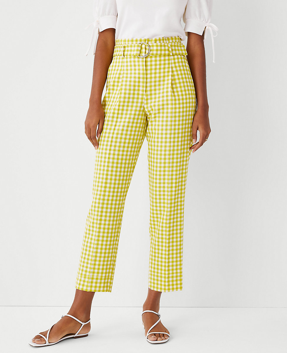 The Gingham Belted Paperbag Ankle Pant