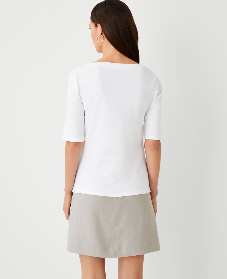 Boatneck Elbow Sleeve Top
