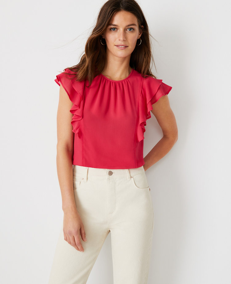 ann taylor ruffle top