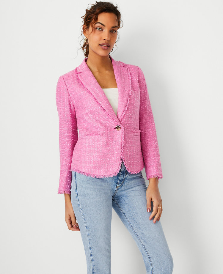 Wool Fringe Trim Blazer
