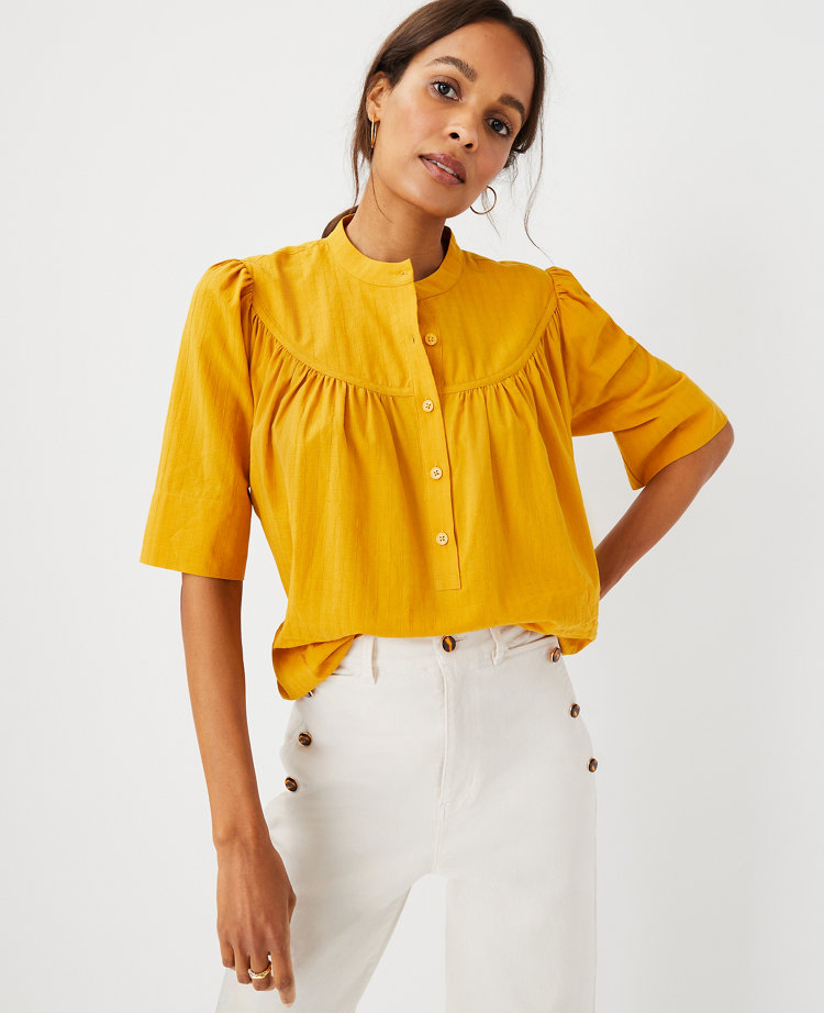 ann taylor yellow blouse