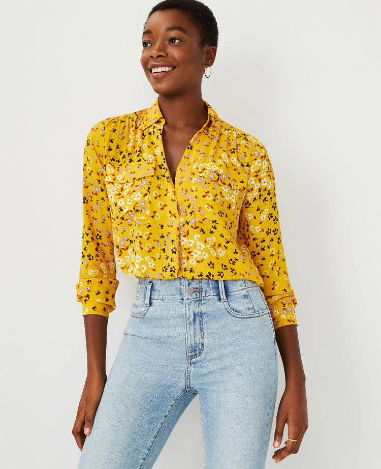 ann taylor yellow blouse