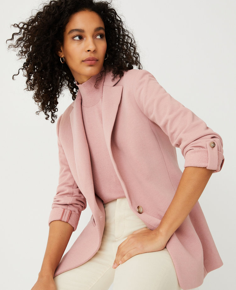 Pink hotsell knit blazer