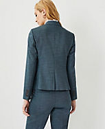 The Petite One-Button Blazer in Crosshatch carousel Product Image 2