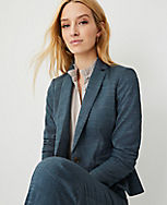 The Petite One-Button Blazer in Crosshatch carousel Product Image 3