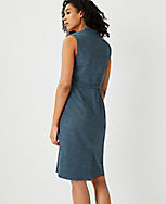 The Petite Split Neck Belted Dress in Crosshatch carousel Product Image 2