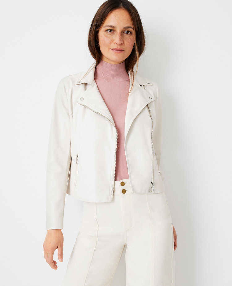 Ann Taylor Petite Faux Leather Moto Jacket