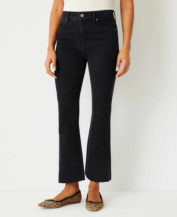 Petite Sculpting Pocket High Rise Kick Crop Jeans in Washed Black