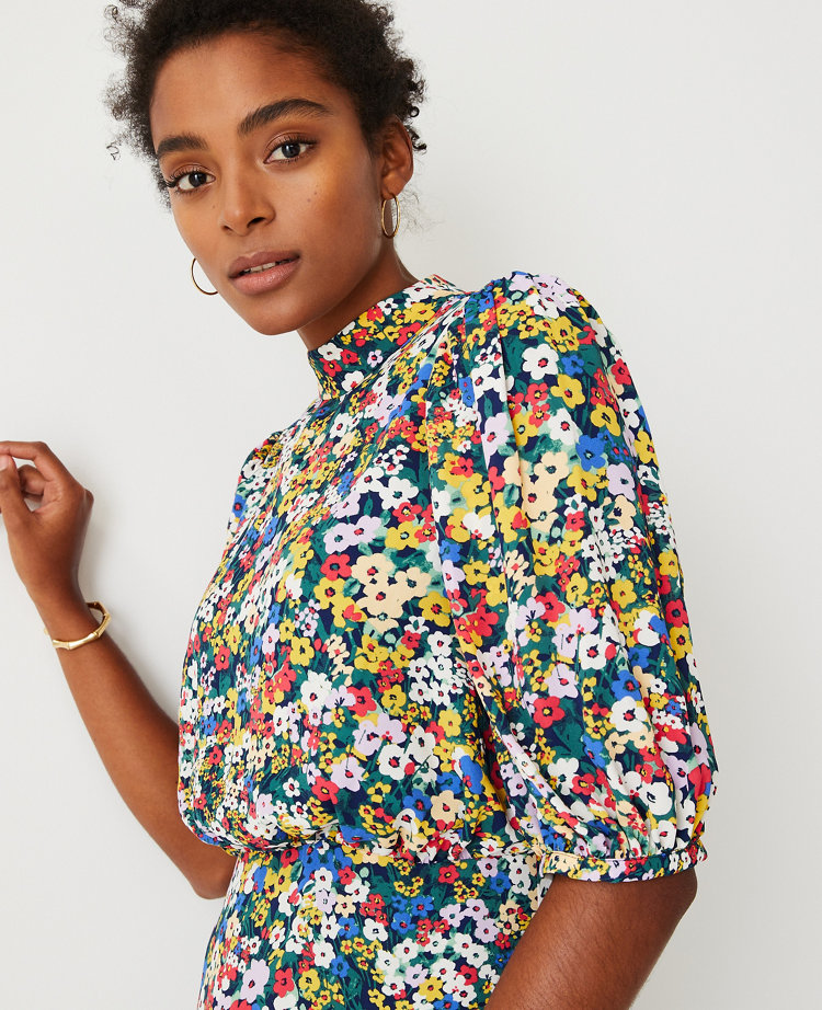 Petite Floral Blouson Dress