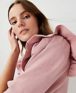 Petite Ruffle Puff Sleeve Sweatshirt carousel Product Image 3