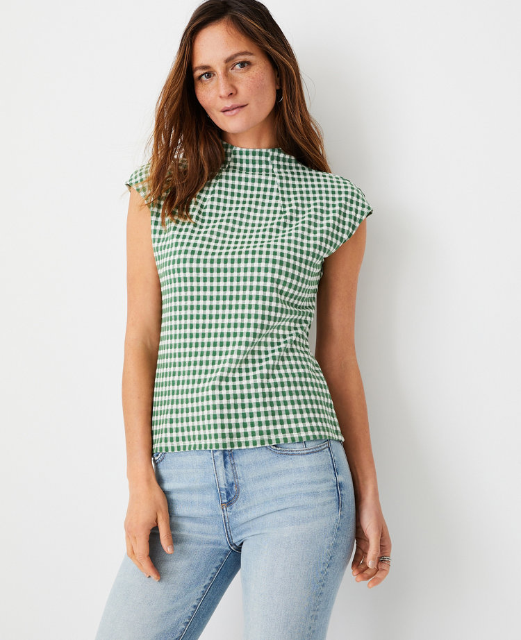 petite mock neck tops