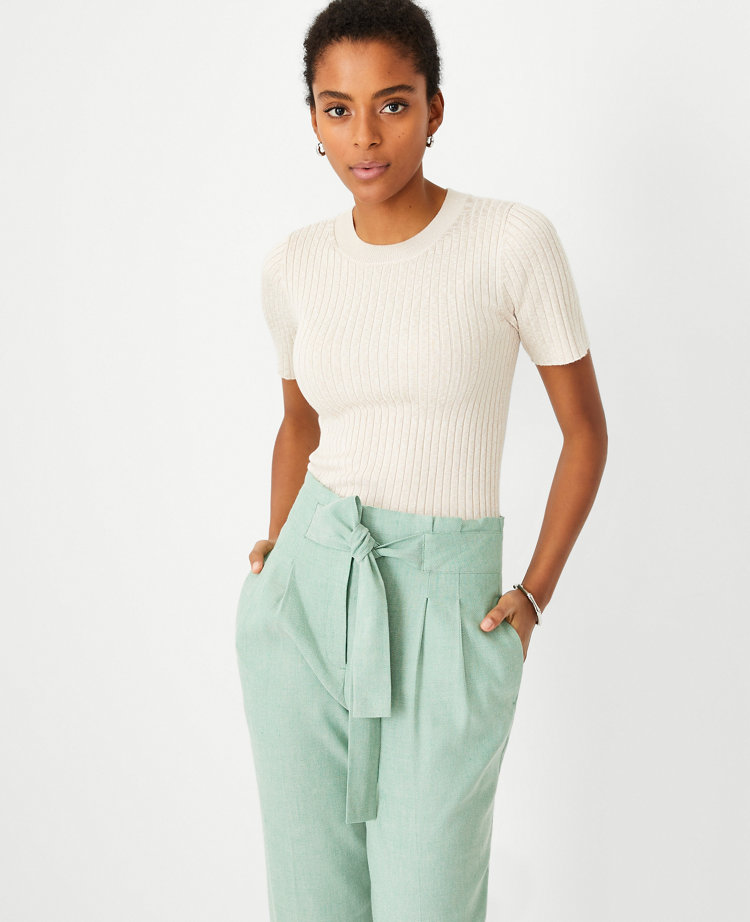 Ann Taylor Marled Ribbed Sweater Tee