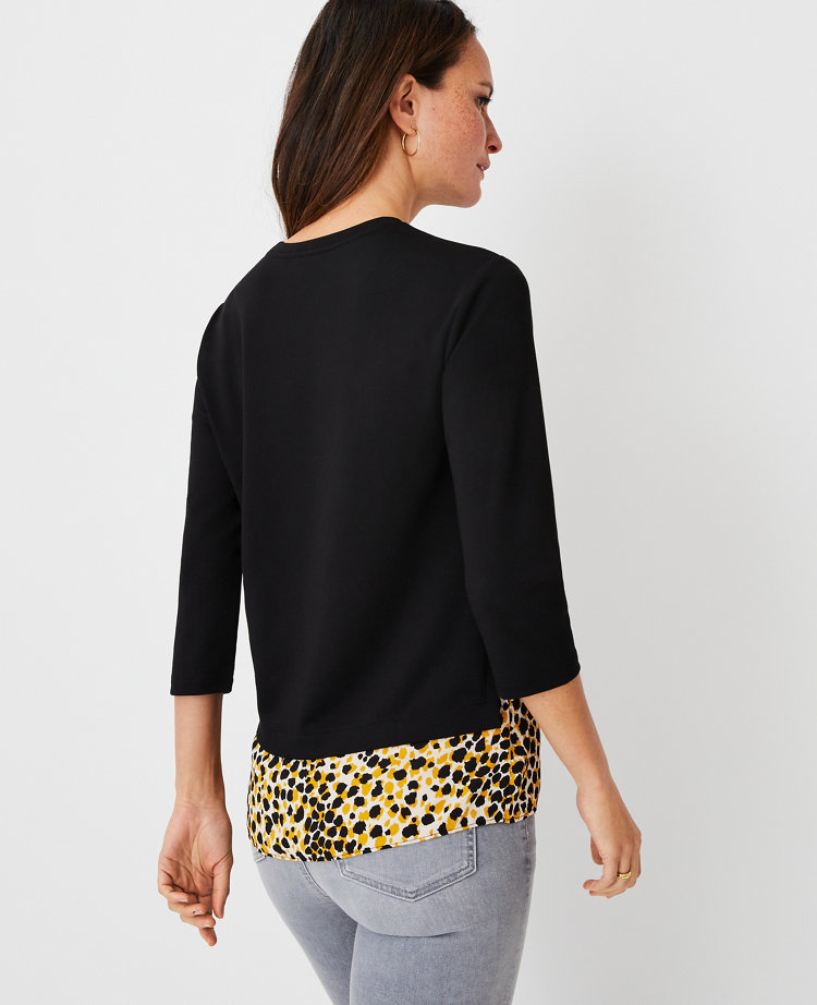 Spotted Layered Mixed Media Top