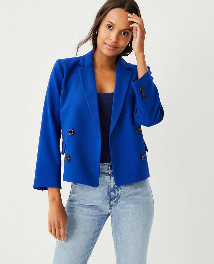 Ann Taylor Cropped Double Breasted Jacket