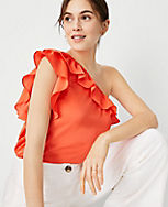 Ruffle One Shoulder Top carousel Product Image 3