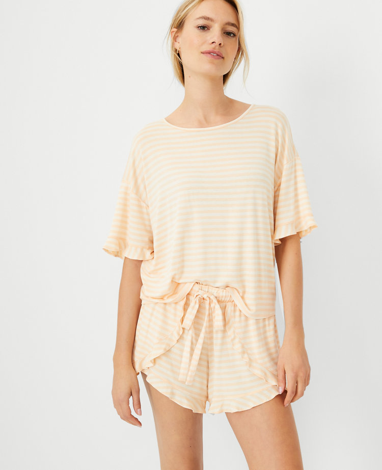 Striped Ruffle Pajama Set