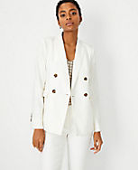 The Double Breasted Blazer In Linen Herringbone carousel Product Image 1