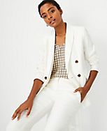 The Double Breasted Blazer In Linen Herringbone carousel Product Image 3