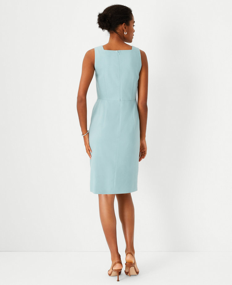 Square neck wrap dress sales