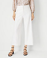 The Cropped Wide Leg Pant in Linen Herringbone carousel Product Image 1