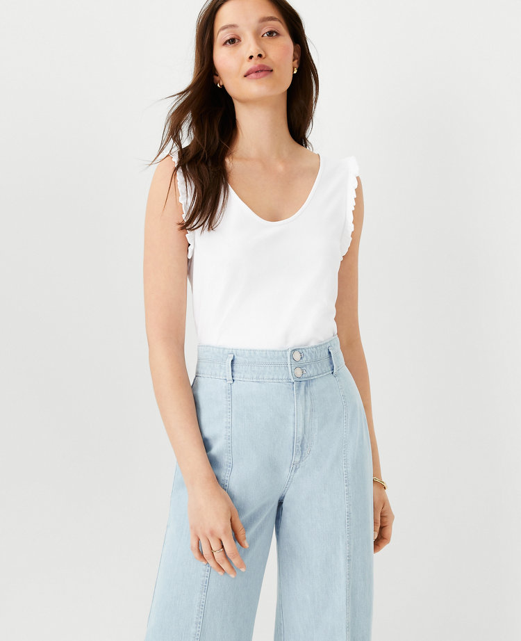 Tank Ann deals Taylor Ruffle Collar Tank