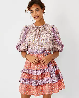 Floral Ruffle Flare Dress carousel Product Image 1