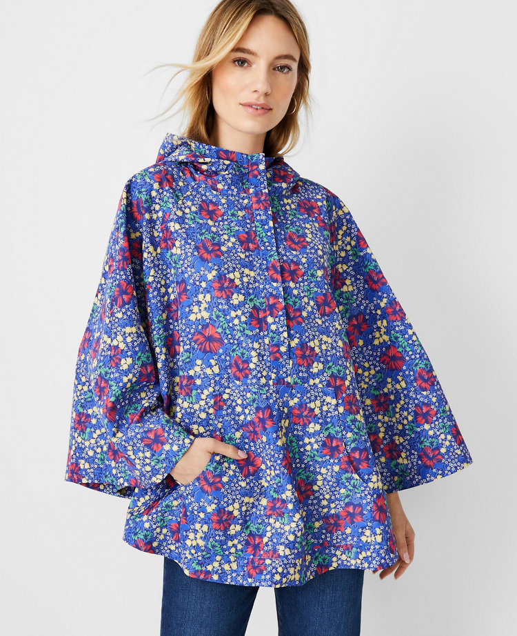 floral rain poncho