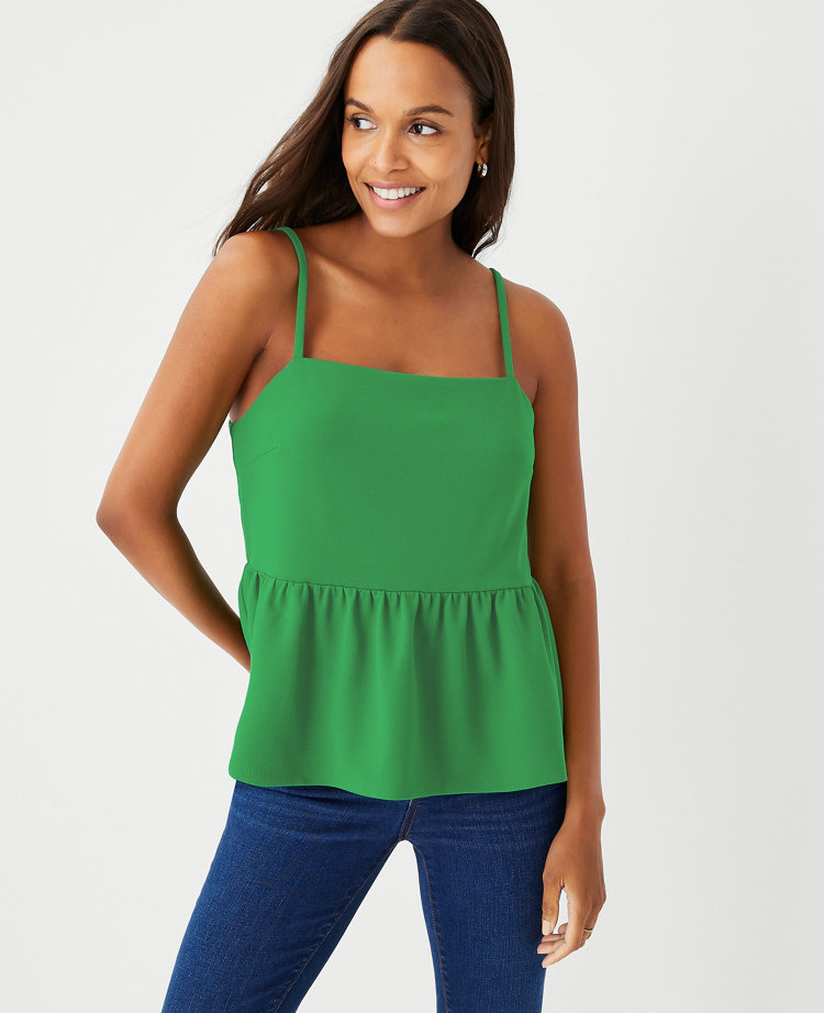 Classic Square-Neck Peplum Tank