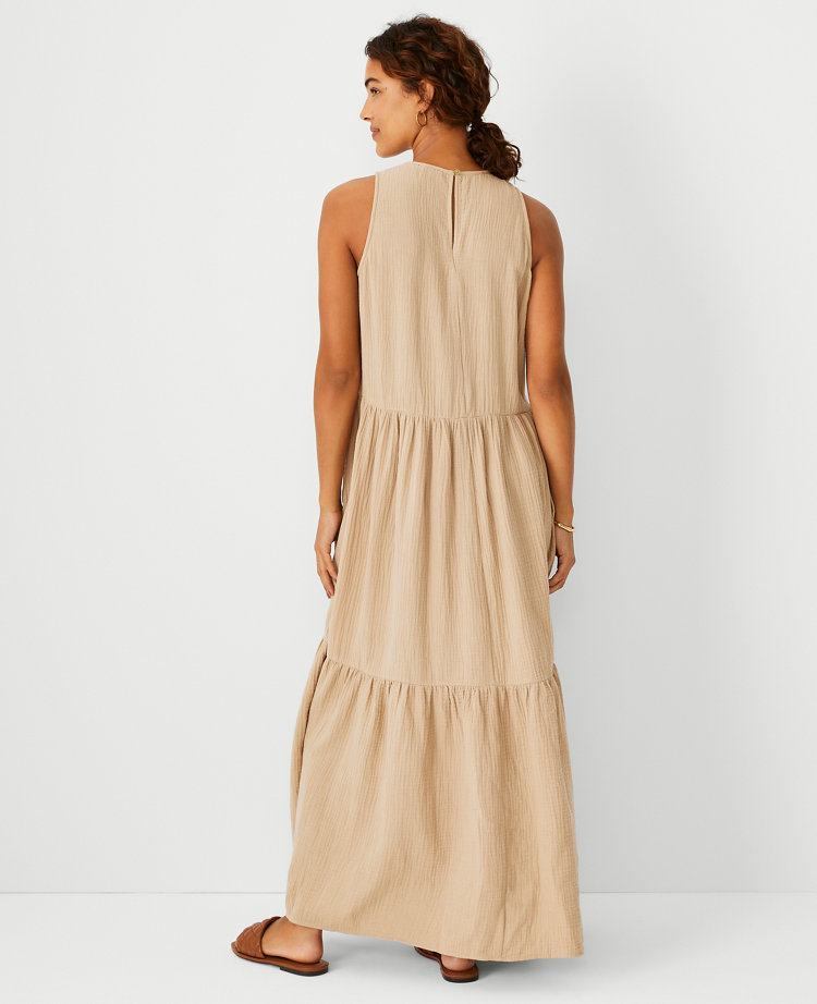 Cotton Gauze Tiered Maxi Bra Dress - Soma