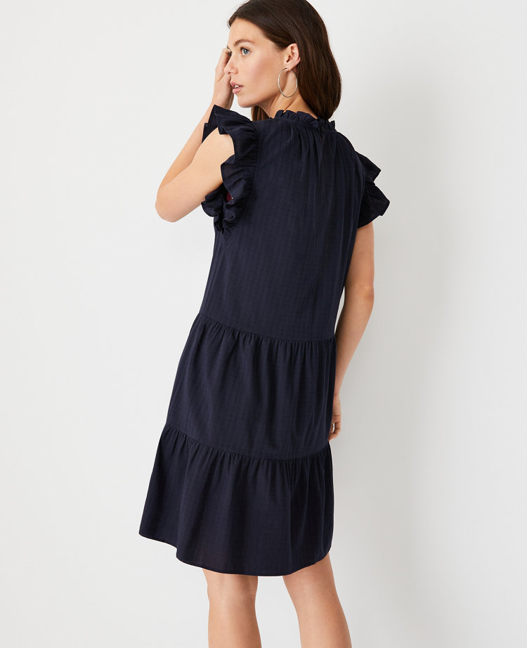 1212119 Red Striped Ruffle Shift Dress main image 1