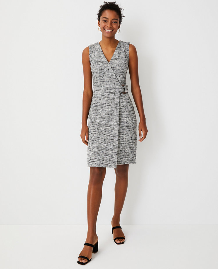 Tweed on sale wrap dress