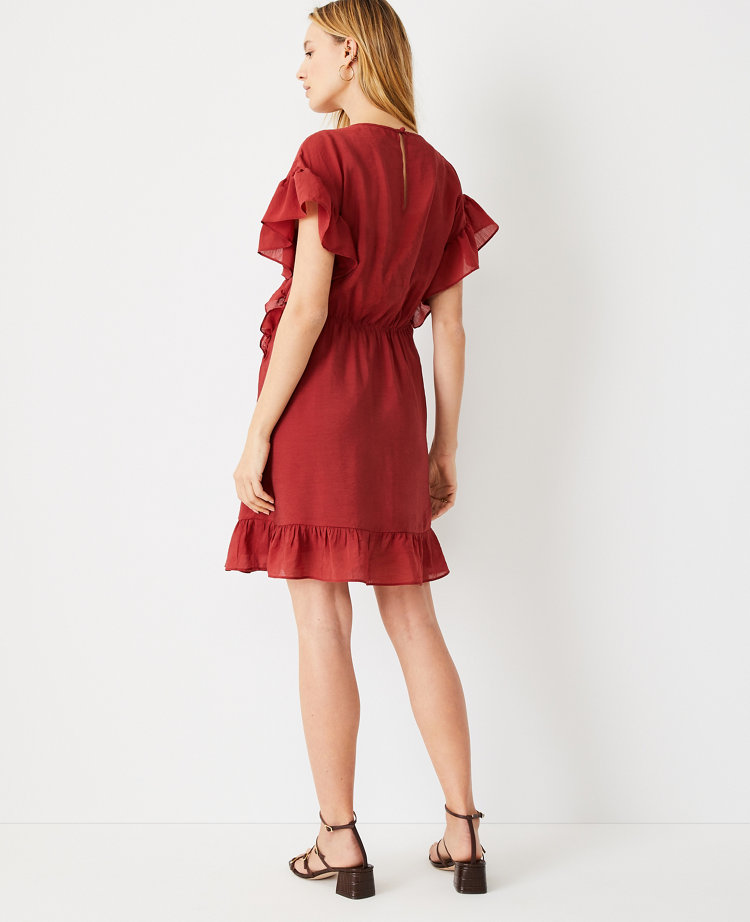 Ruffle tie waist dress sales