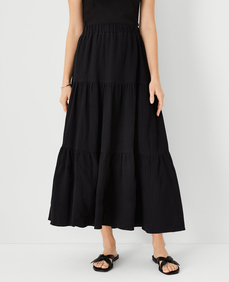 Gauze Pull On Maxi Skirt