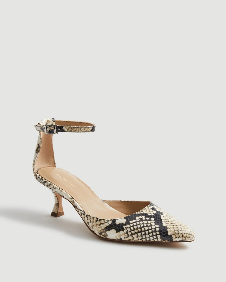Diana Snake Print Kitten Heels