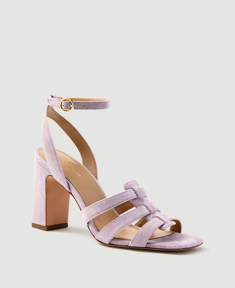 Ann Taylor Annetta Suede Huarache Heeled Sandals