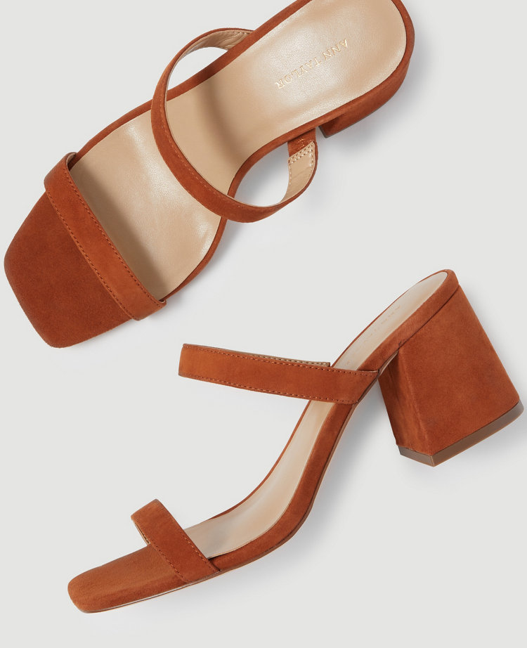 Fiona Suede Two Strap Block Heel Sandals