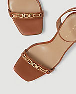 Yasmine Leather Chain High Heel Sandals carousel Product Image 2